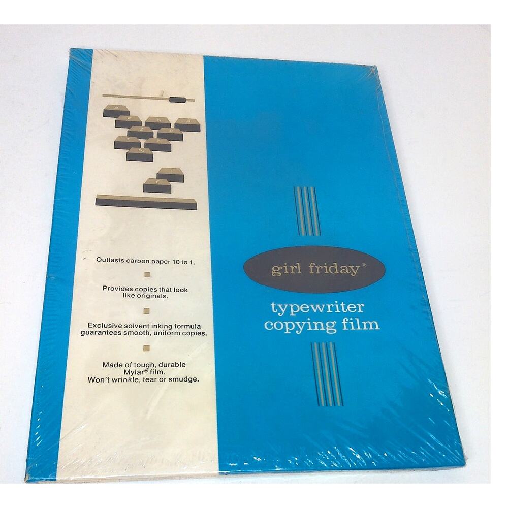 Vintage Girl Friday Typewriter Copying Film 100 Sheets Black 8.5x11 New